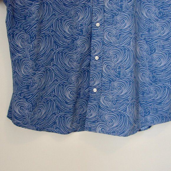 Vineyard Vines Harbor Shirt Surf No Turf Short Sleeve Fish Print Button Down XL - Picture 6 of 16